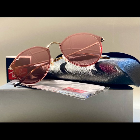 RAY-BAN BLAZE ROUND PINK MIRROR SUNGLASSES - RB3574-N 001/E4 59 - Picture 10 of 11